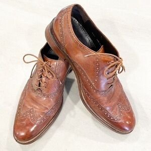 Cole Haan Mens Nike Air Leather Wingtip Lace Up Oxfords Brown size 8.5 C1014